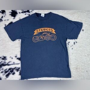 Men’s Black Orange Sturgis Logo Tee Shirt Size Medium